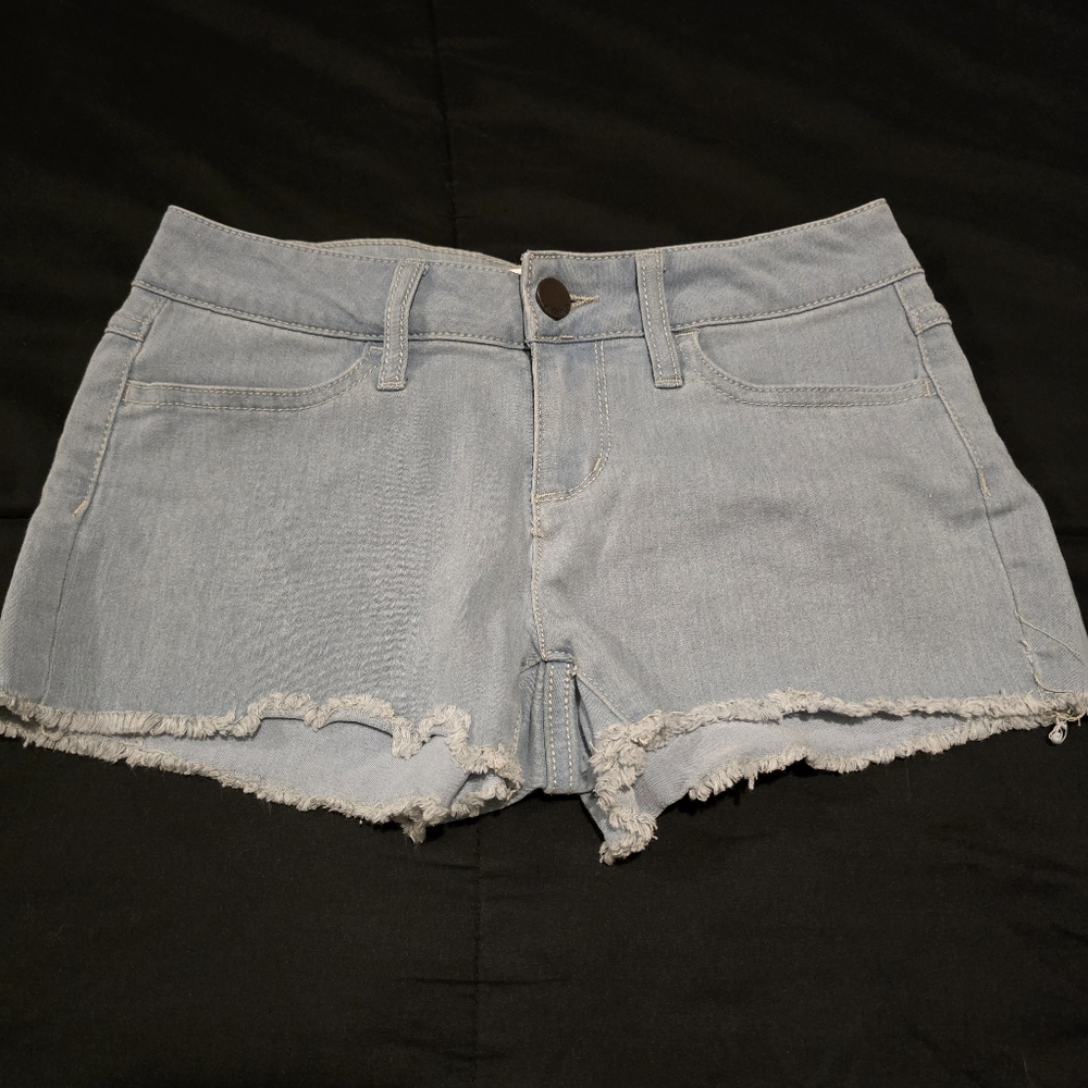 Juniors Light‎ Blue Cut Off Denim Shorts Size 5